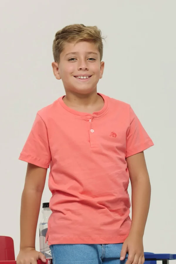 CAMISA DE ALGODÃO GOLA PADRE JUVENIL